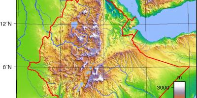 எத்தியோப்பிய highlands ஆப்பிரிக்கா வரைபடம்