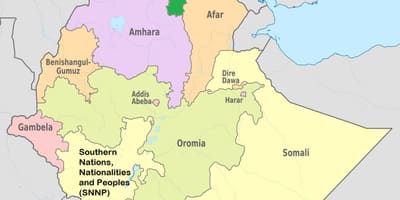 எத்தியோப்பிய tigray வரைபடம்